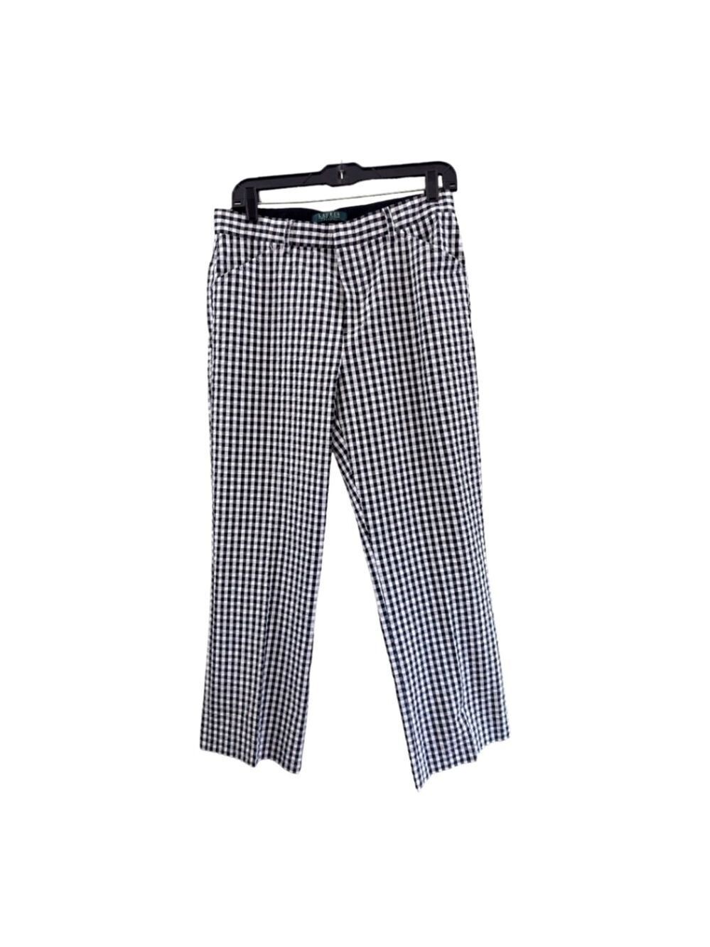 Lauren Ralph Lauren Cotton/spandex black & white checked pants, size 10P